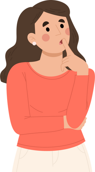 Illustration of thinking woman