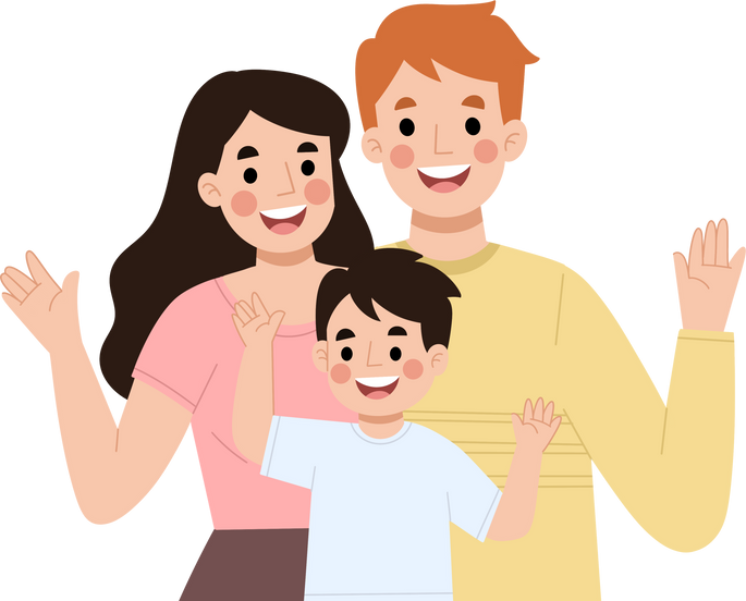 Happy family portrait illustration